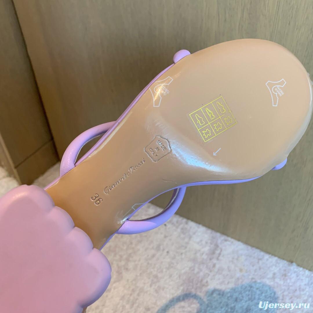 2025 Women Gianvito Rossi Purple Leather Slippers