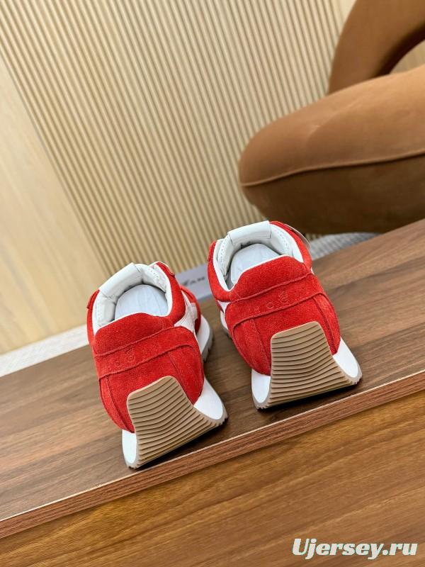 2025 Unisex HOGAN Red White Suede Sneakers