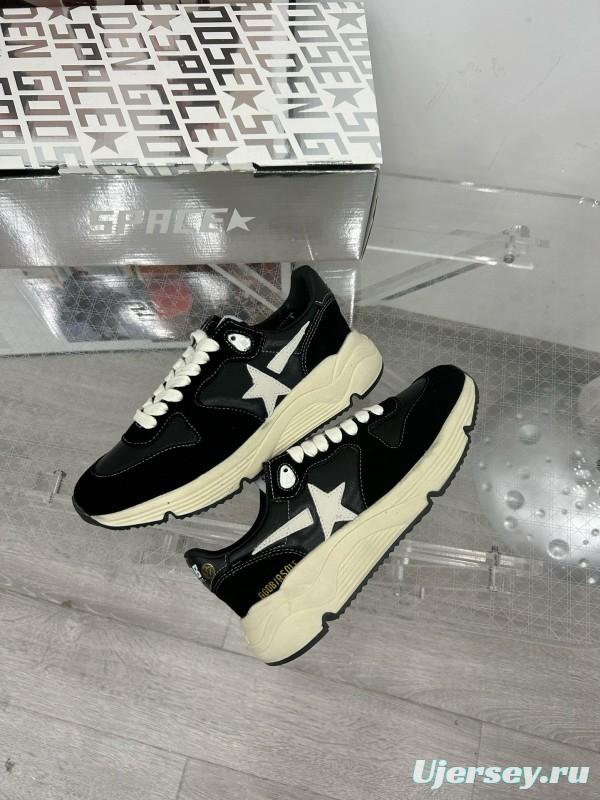 2024 Women GGDB Black White Leather Suede Sneakers