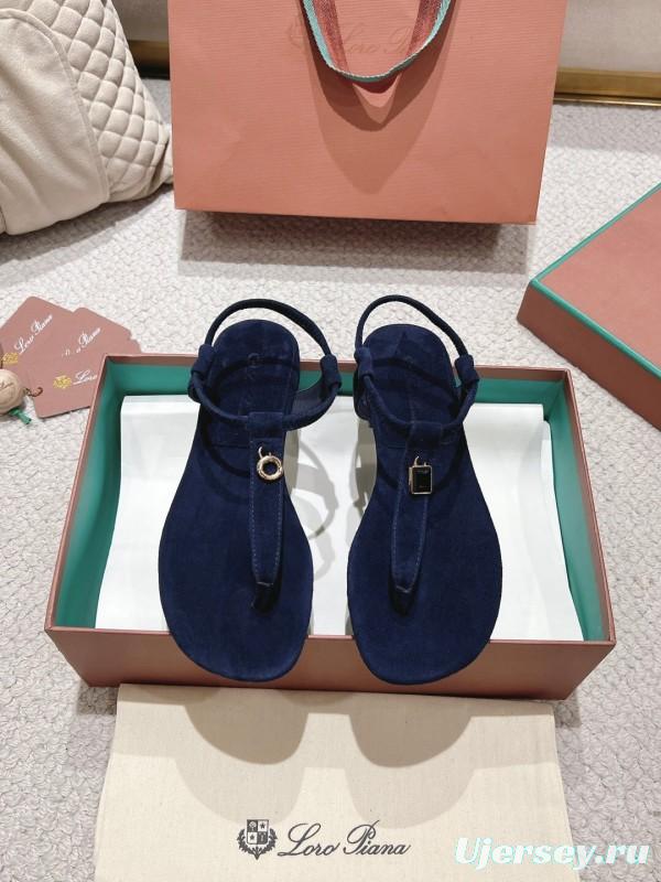 2025 Women LP Navy Suede Sandals LY00360