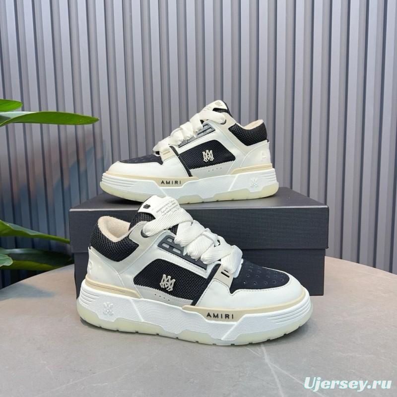 2024 Unisex Amiri Black White Leather Sneakers MJ00360