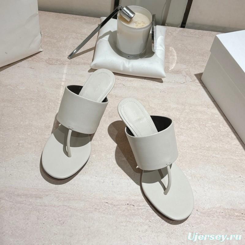 2025 Toteme White Calfskin Slippers