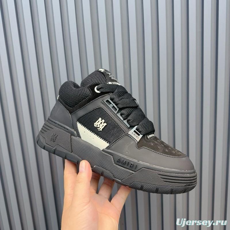 2024 Men Amiri Black Mesh Leather Sneakers MJ00360