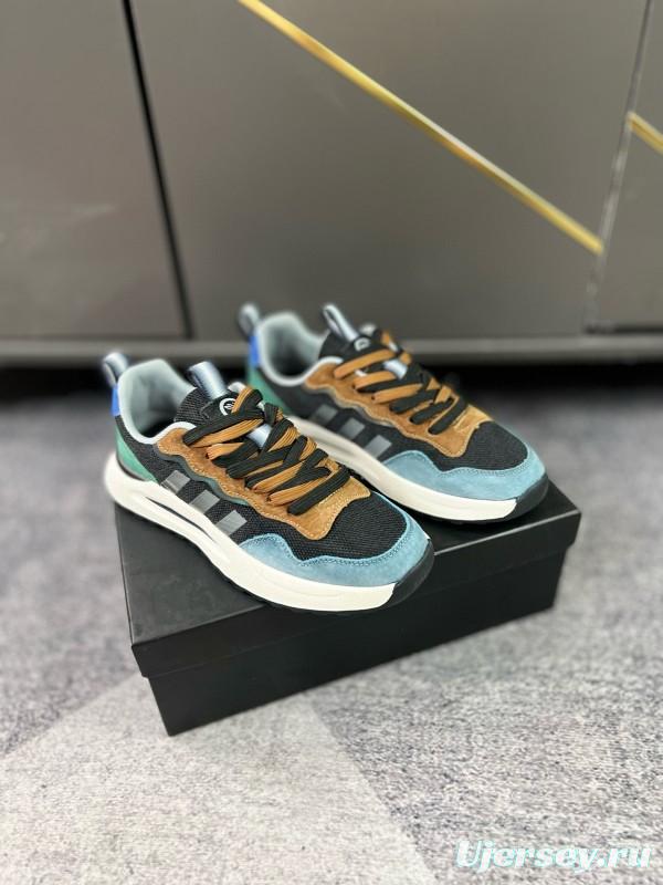 2024 Men Armani black brown blue green leather mesh sneakers MJ00230