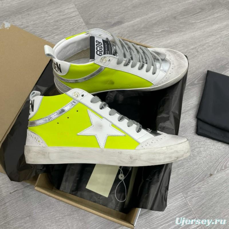 2024 Unisex GGDB Yellow White Leather Suede High Top Sneakers MJ00300