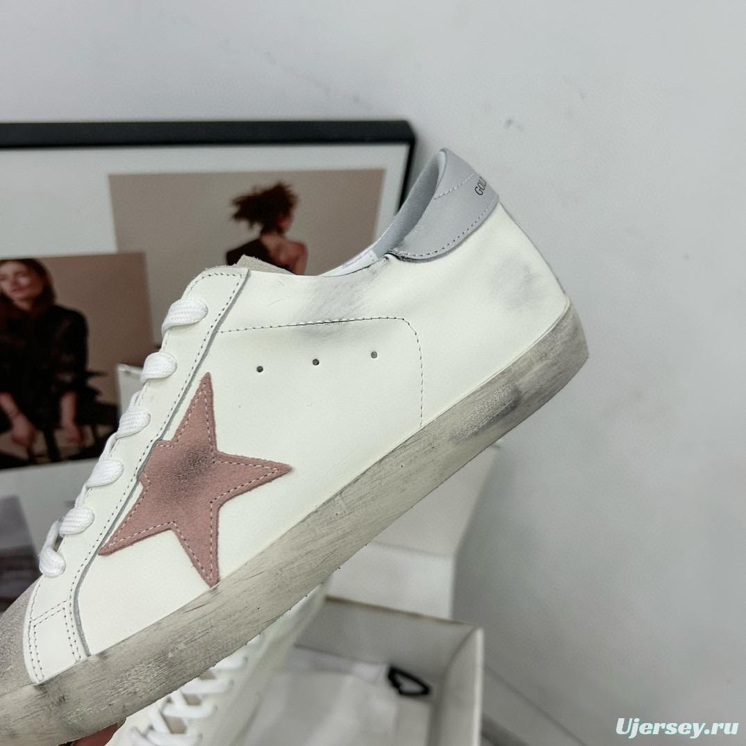 2025 Women GGDB White Pink Leather Sneakers
