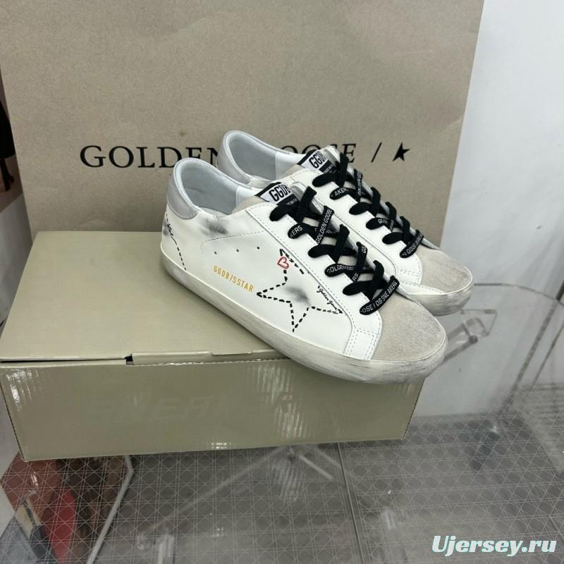 2025 Unisex GGDB White Black Suede Leather Sneakers MJ00260