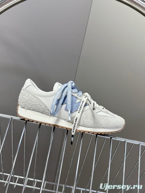 2025 Unisex New Balance Grey White Mesh Suede Running Sneakers