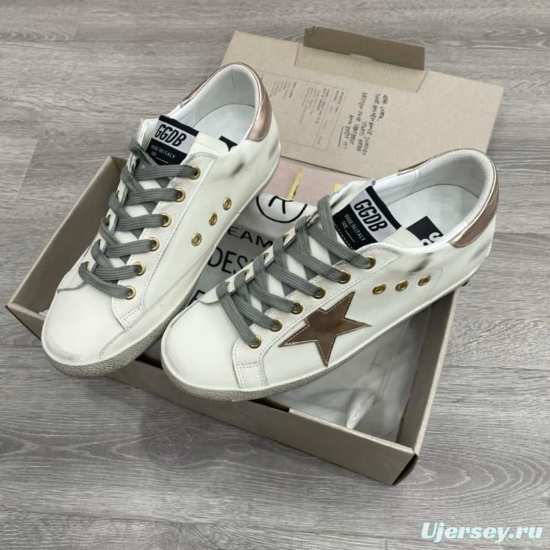 2025 Women GGDB White Brown Leather Sneakers