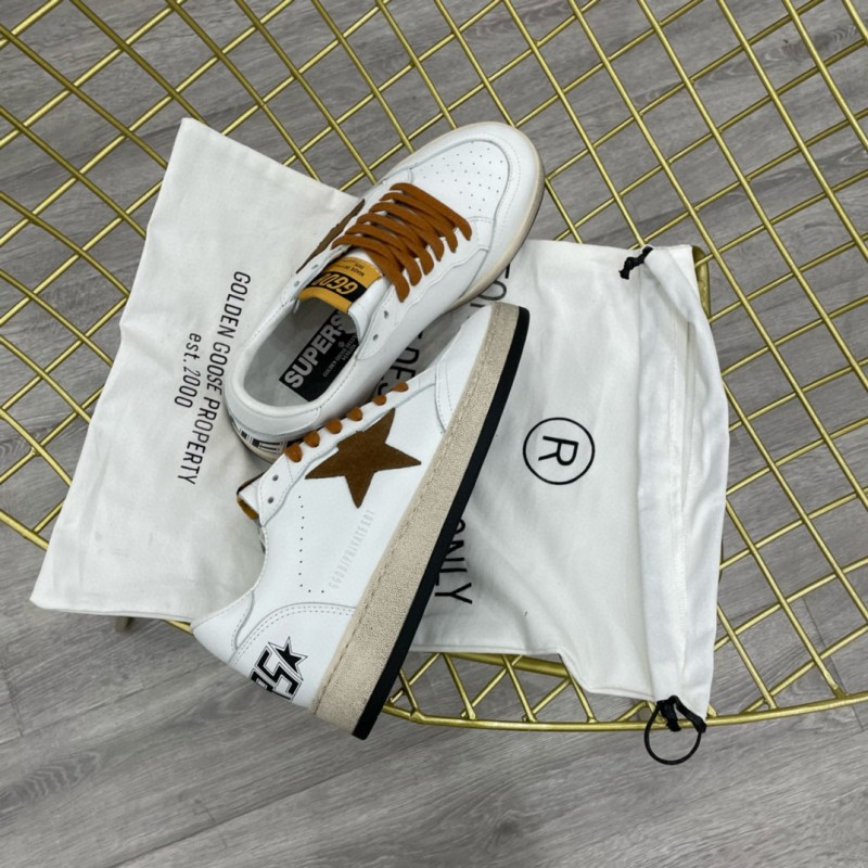 2024 Unisex GGDB White Brown Leather Sneakers MJ00260
