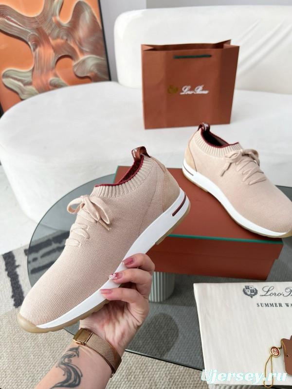 2024 Women Le Parmentier light pink wool knit sneakers MJ00330