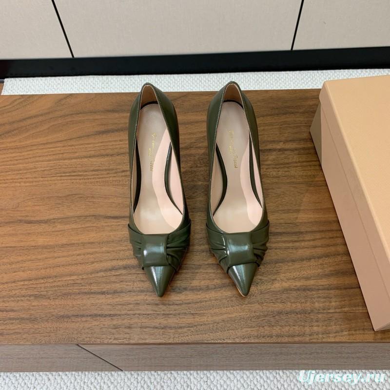 2025 Women Gianvito Rossi Green Patent Leather Pumps KFY00300