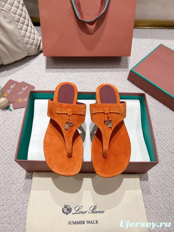 2025 Slippers LP Orange Suede Slippers LY00250