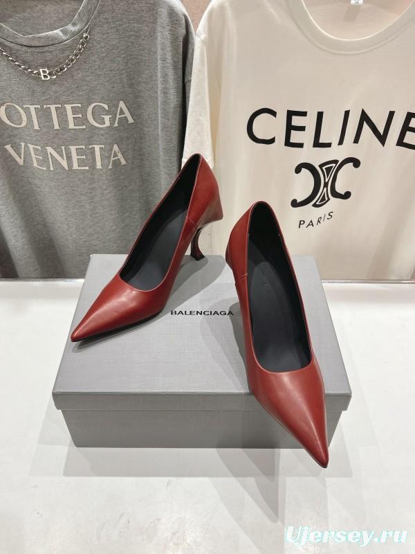 2025 Women Balenciaga Brown Leather High Heels