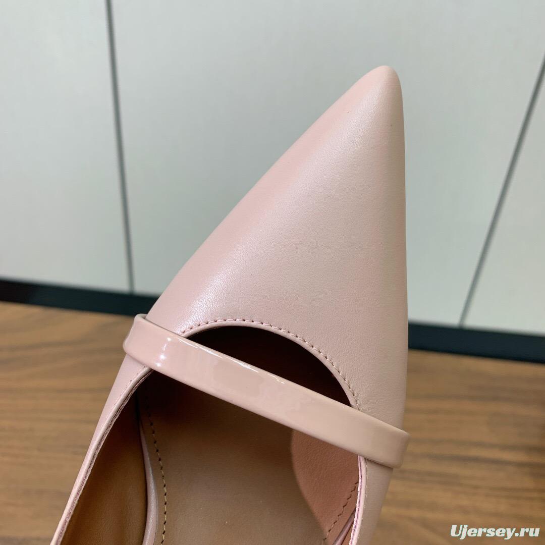 2025 Women Malone Souliers Pink Leather Mid Heel