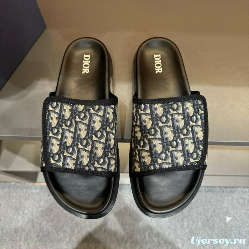 2024 Slippers Dior Black Canvas Slippers MJ00180