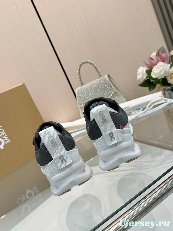 2025 Unisex Loewe Black White Grey Polyester Mesh Sneakers