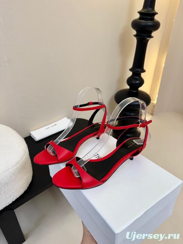 2025 Women The Row Red Leather Sandals