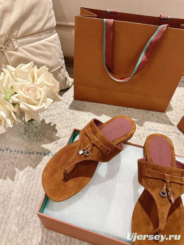 2025 Slippers LP Brown Suede Slippers LY00250