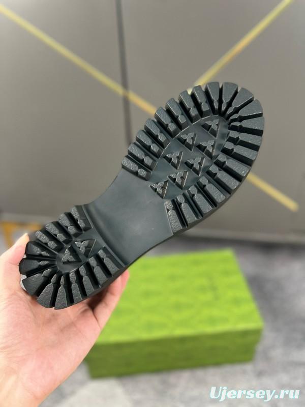 2024 Women Gucci Black Calf Leather Loafers MJ00300