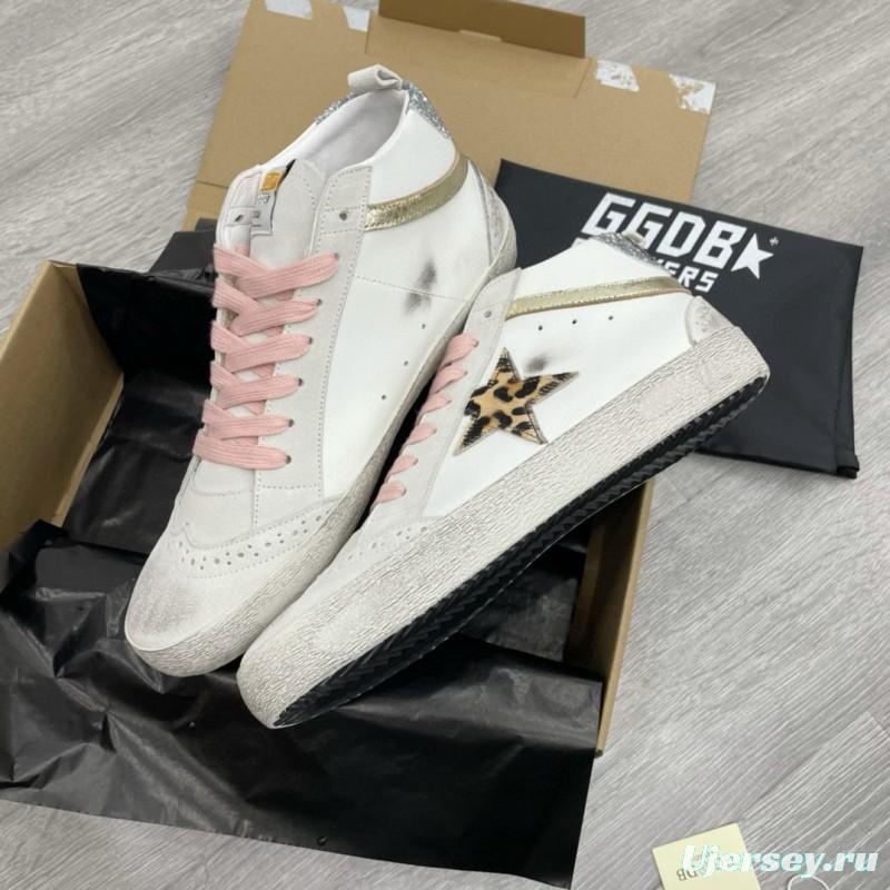 2024 Unisex GGDB White Pink Leather Suede High Top Sneakers MJ00300