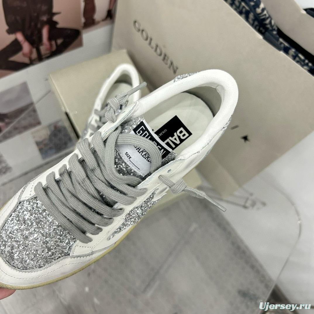 2024 Women GGDB White Silver Leather Suede Sneakers MJ00260
