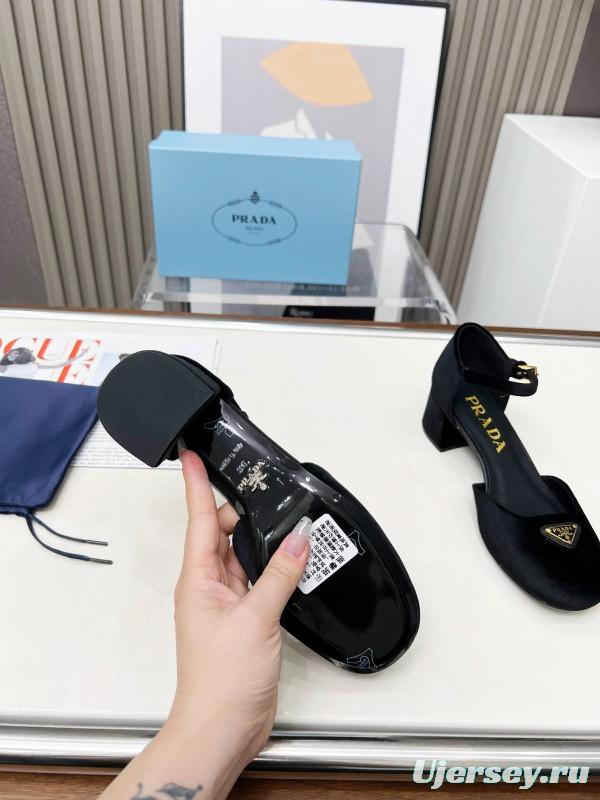 2025 Women Prada Black Suede Mary Jane Buckle LY00270