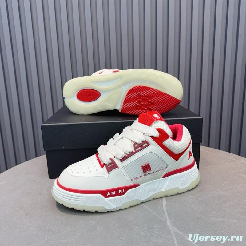 2024 Unisex Amiri White Red Leather Sneakers MJ00360