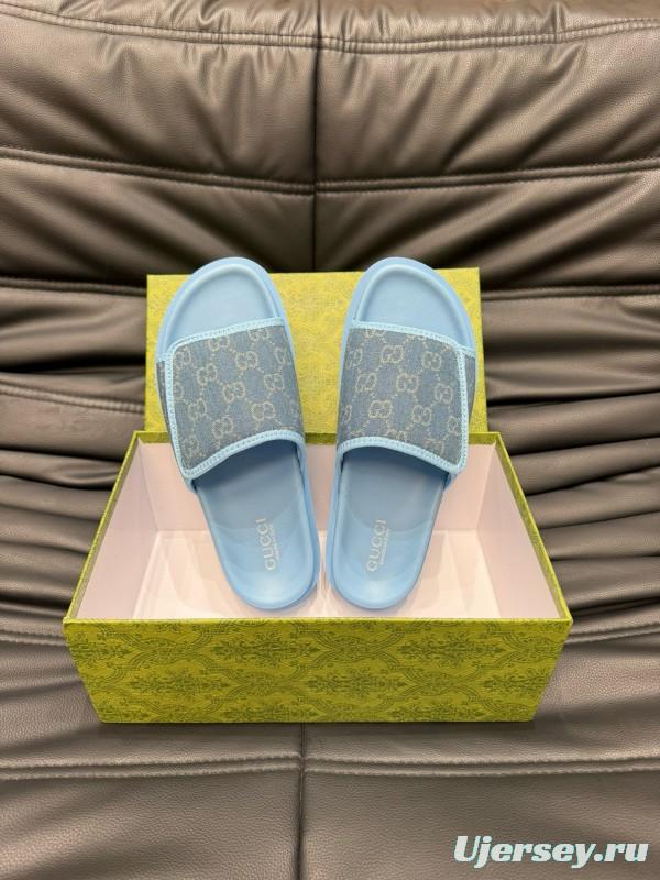 2024 Gucci blue fabric slippers MJ00200