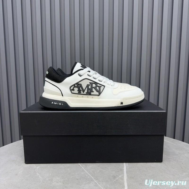 2025 Unisex Amiri White Black Leather Sneakers MJ00360