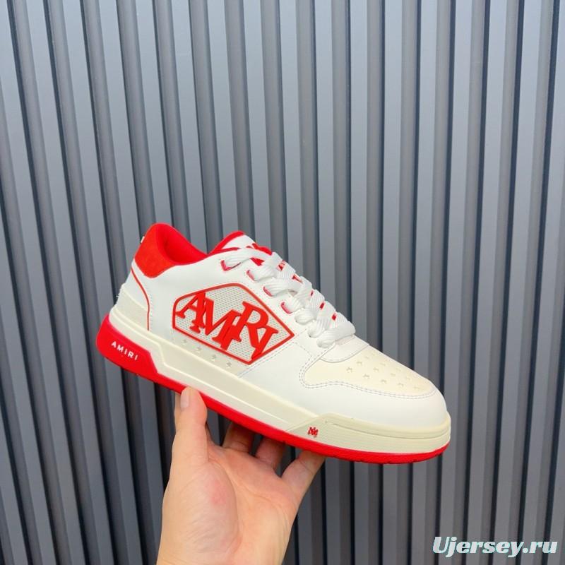2025 Unisex Amiri White Red Leather Sneakers MJ00360