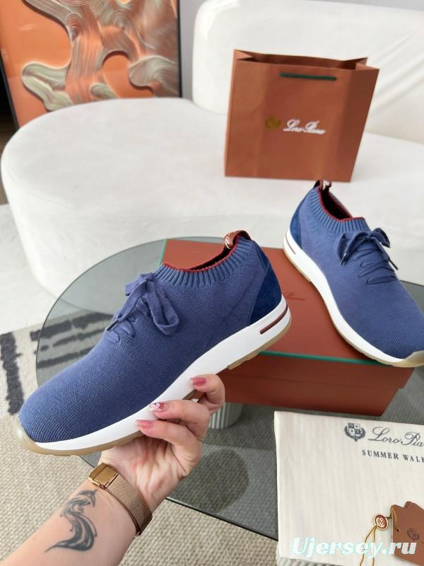 2024 Men Le Parmentier Blue Wool Knit Sneakers MJ00330