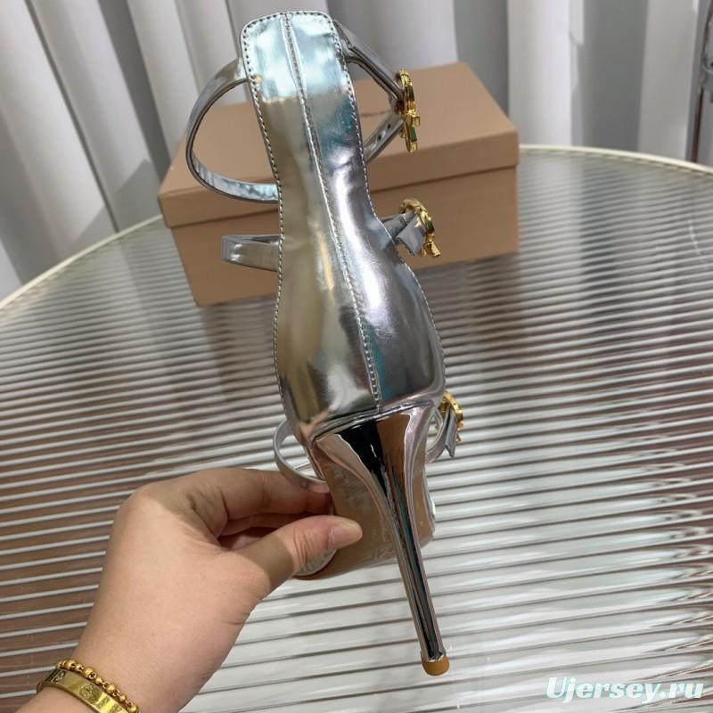 2025 Women Gianvito Rossi Silver Leather Sandals