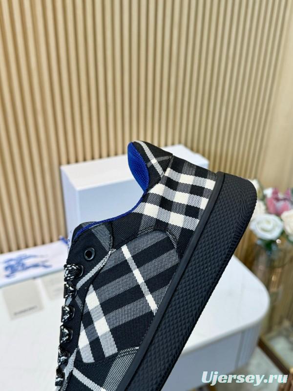 2024 Unisex Burberry Black White Classic Cotton Sneakers MJ00320