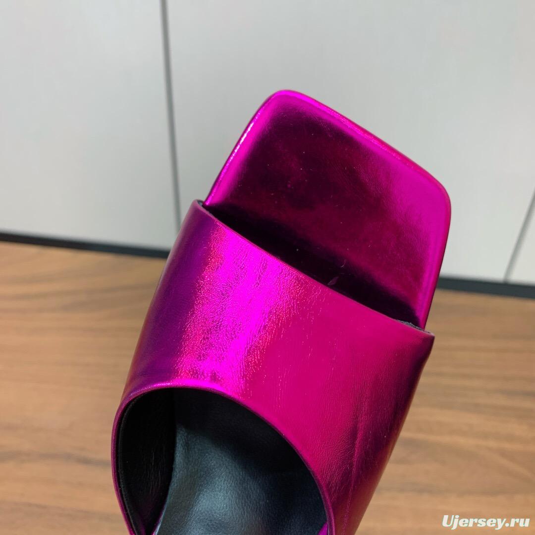 2025 Women VERSACE Pink Leather Slippers