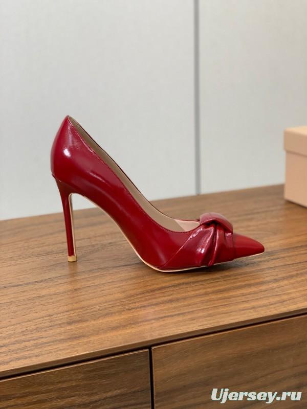 2025 Women Gianvito Rossi Red Calf Leather Pumps KFY00300