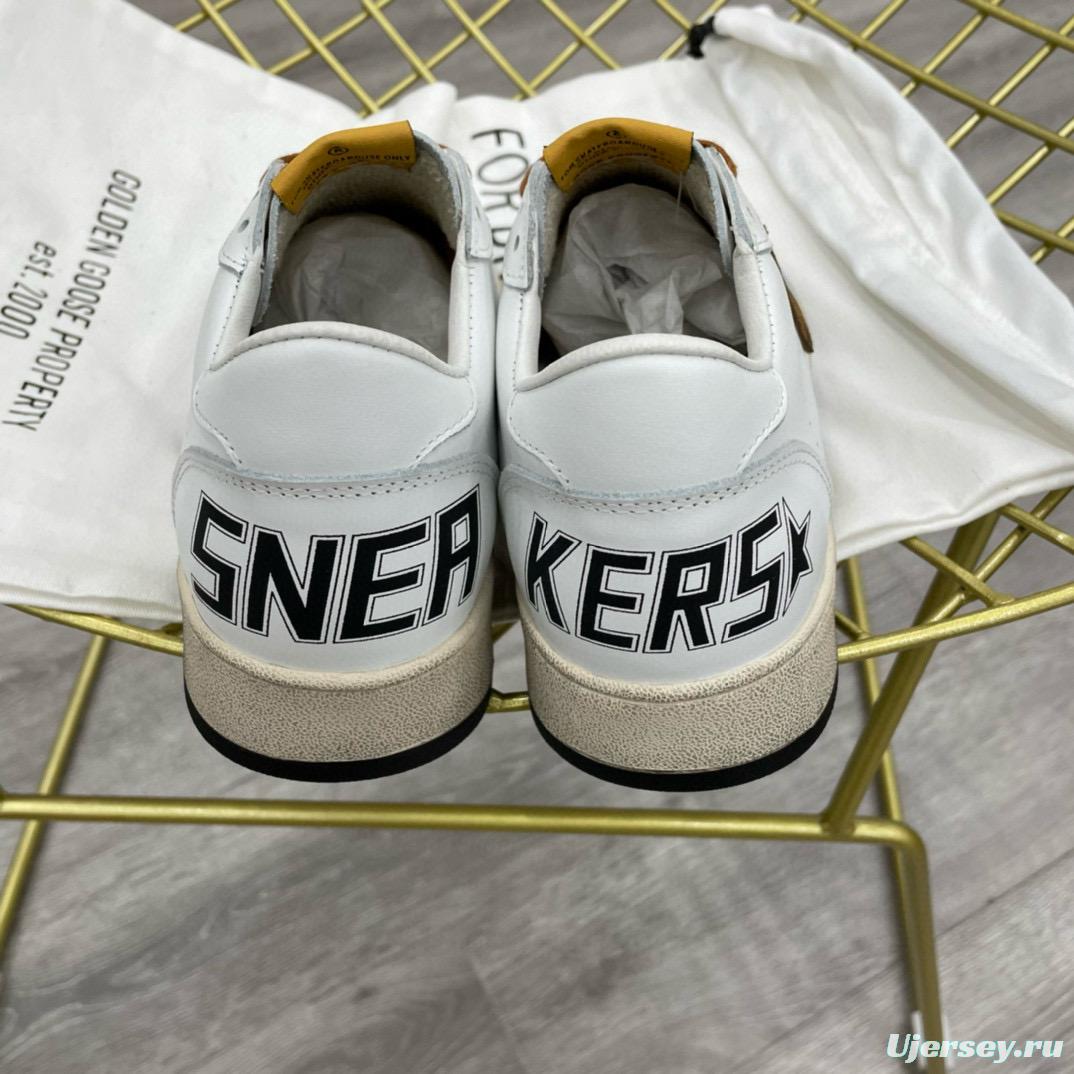 2024 Unisex GGDB White Brown Leather Sneakers MJ00260