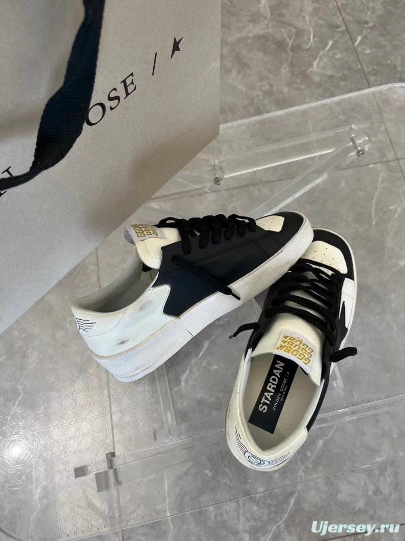 2024 Unisex GGDB Black White Leather Low Top Sneakers MJ00260