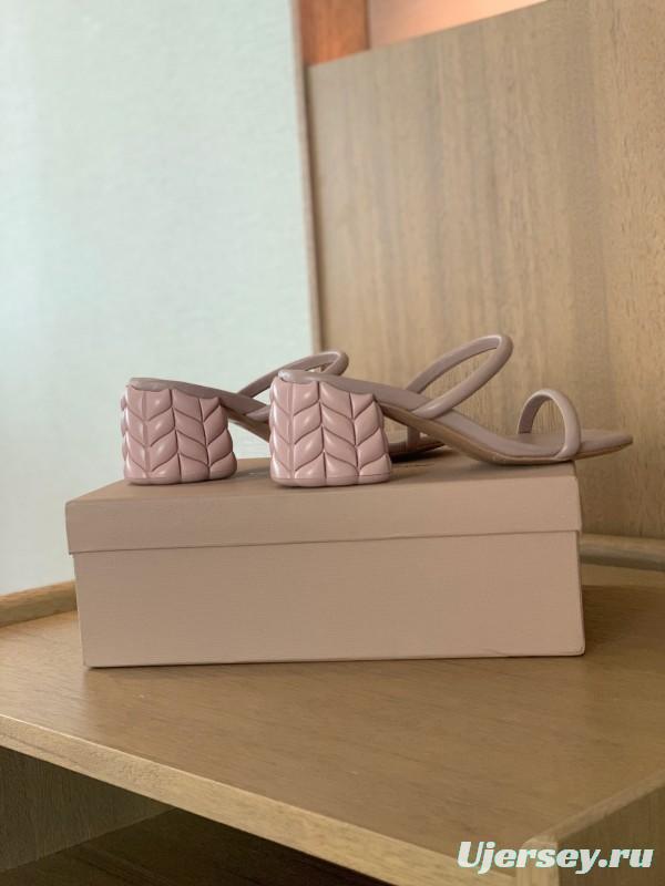 2025 Women Gianvito Rossi Beige Leather Slippers KFY00260