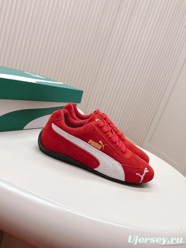 2025 Women Puma Red White Suede Sneakers LY00280