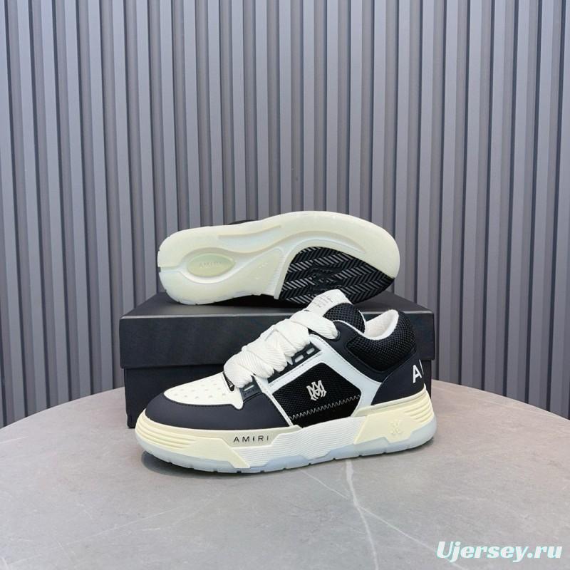 2024 Unisex Amiri Black White Leather Sneakers MJ00360