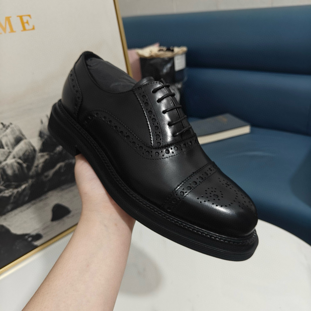 2024 Men Dolce & Gabbana Black Leather Derby MJ00420