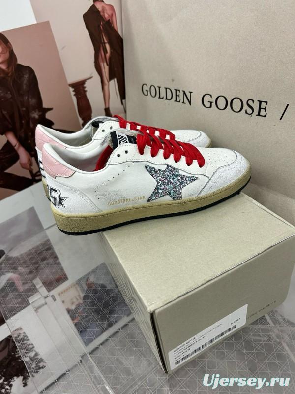 2024 Unisex GGDB White Pink Red Leather Suede Sneakers MJ00260