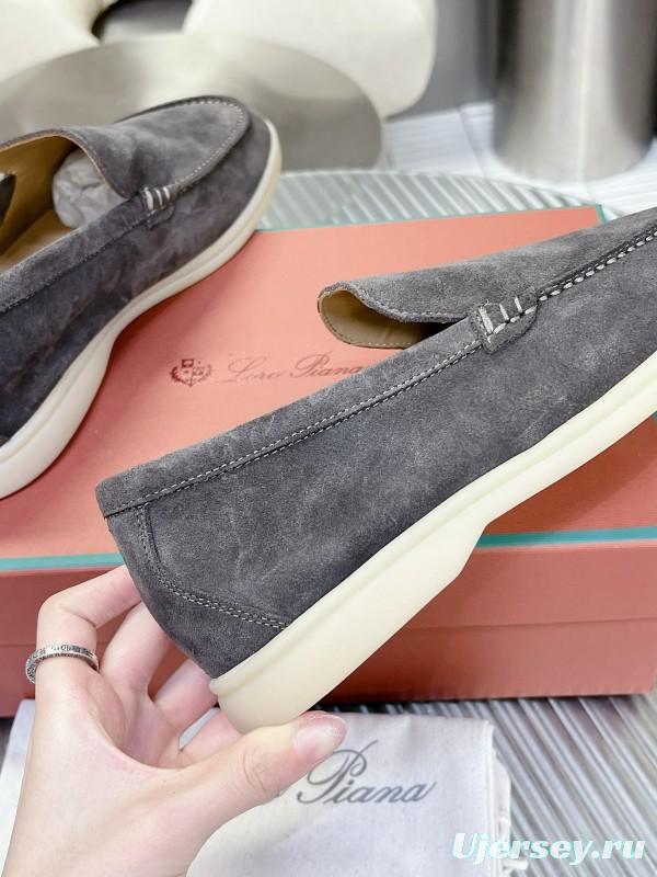 2024 Unisex Le Parmentier Grey Suede Loafers MJ00270