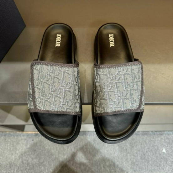 2024 Slippers Dior gray fabric Slippers MJ00180
