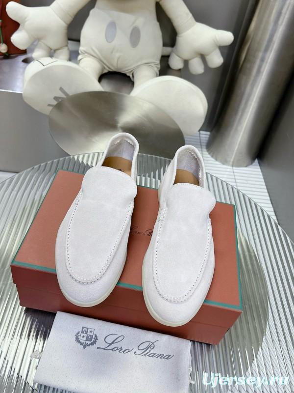 2024 Unisex LP White Suede Loafers MJ00270