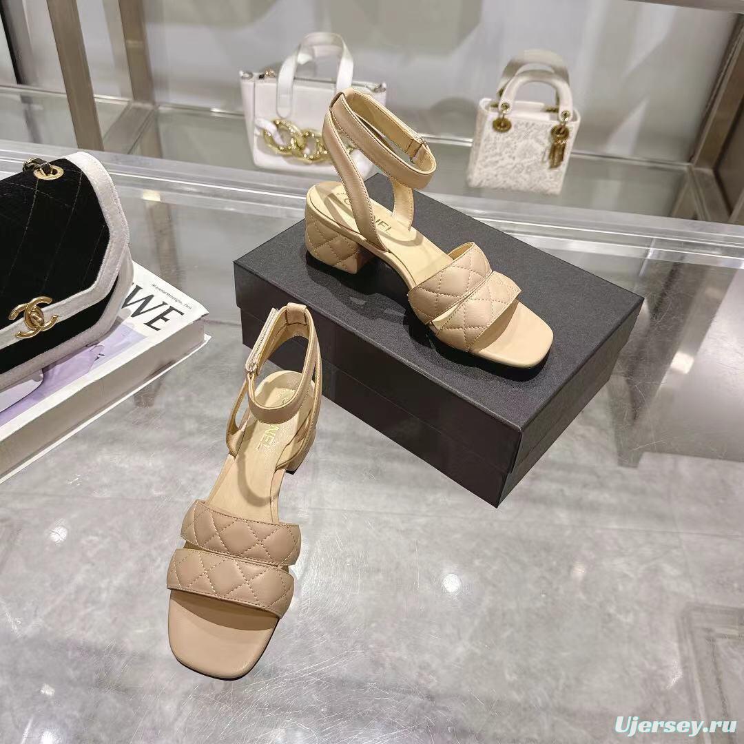 2025 Women Chanel Beige Leather Sandals LY00280