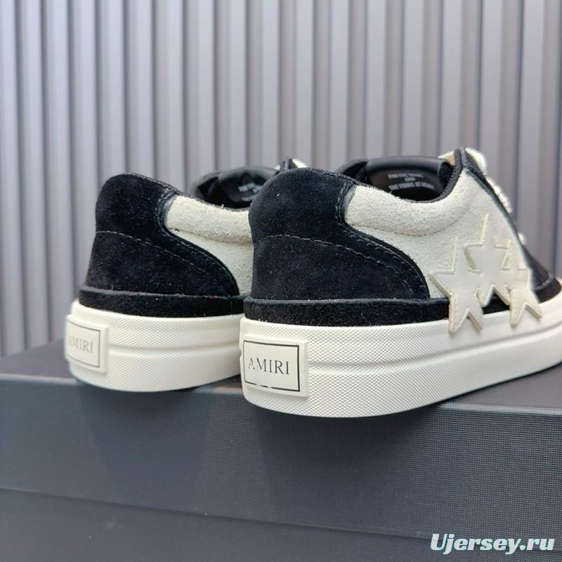 2024 Unisex Amiri Black White Leather Sneakers MJ00300