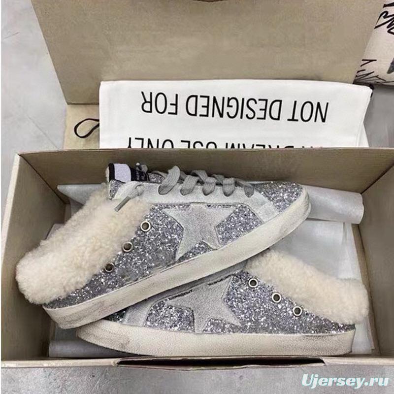 2024 Slippers GGDB Silver Shearling Slippers MJ00280