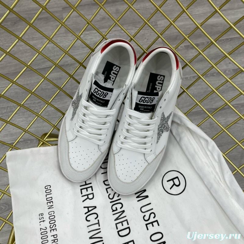 2024 Unisex GGDB White Grey Red Leather Low Top Sneakers MJ00260